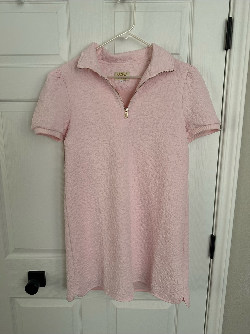 SSYS Light Pink Quilted Short-Sleeve Polo Dress
